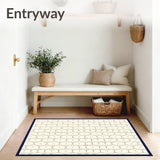 Hexagonal Mosaic Grid with Ornamental Boundary Detail(Ivory)