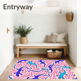 Joyful Amphibian Garden Amid Swirling Blossom Winds(Pink)