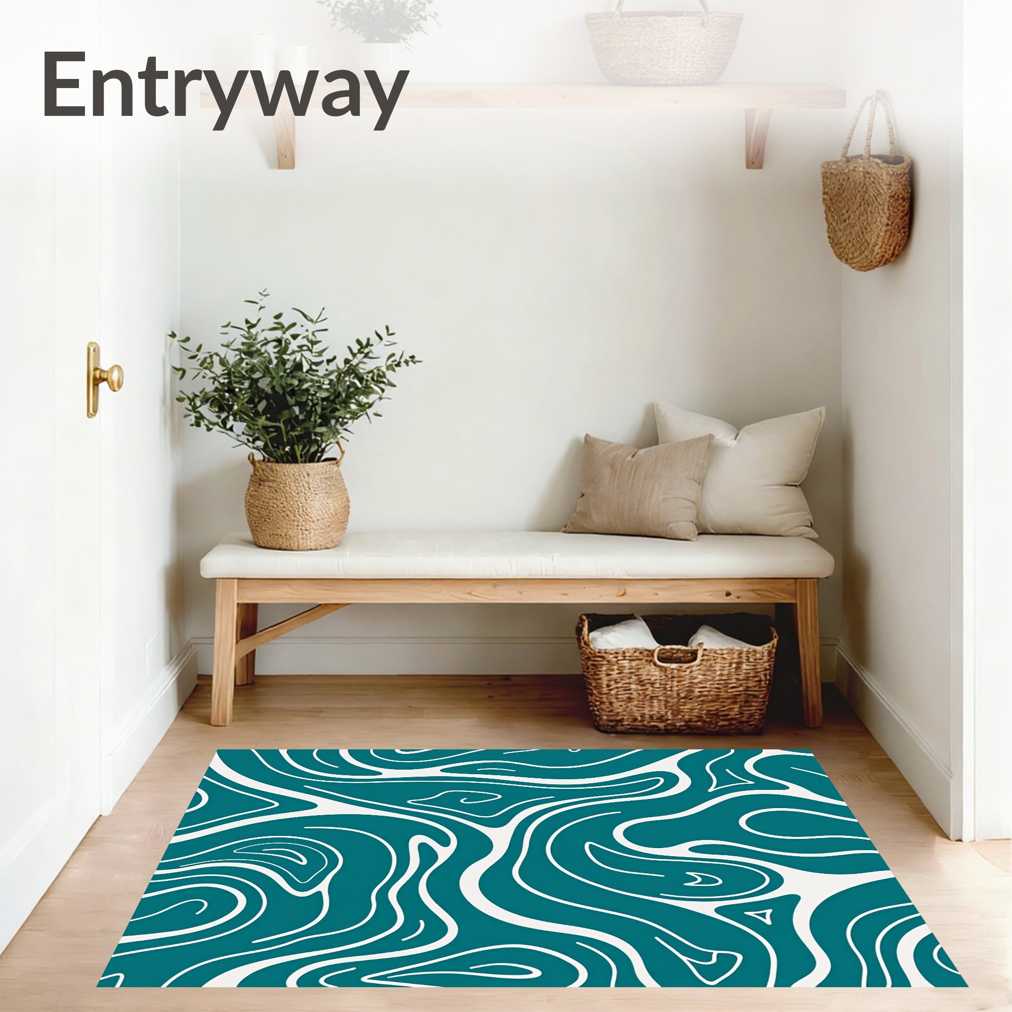 Abstract Marble Vein Design with Fluid Swirls and Flow (Blue) - ODIKA