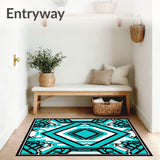 Art Interlocking Chevron Motif with Contrasting Frame (Turquoise)