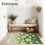 Brushstroke Botanical Meadow Design with Textured Paint Effect(White)