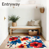 Hibiscus Paradise Floral Area With UV Protection For Garden Patios(White)