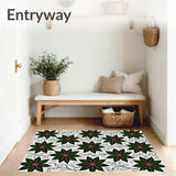 Poinsettia Blossom Design Holiday with Floral Motifs(Green)