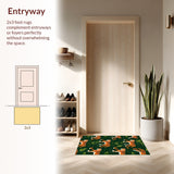 Ultra Soft Area Rug, Non Slip, Stain Resistant, Washable Area Rugs for Living Room, Bedroom, Large Soft Green Dining Room Animal Print Rug(Green)