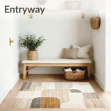 Contemporary Beige Area Showcasing Blended Abstract Design(Beige)