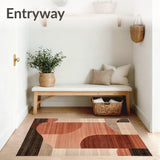 Moody Earthy Tone Area with Unique Rust Brown(Brown)