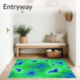 Celestial Dreamscape With Glittering Bats And Moons Motif(Green)