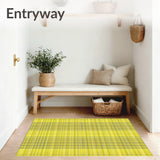 Checkerboard Grid Yellow Area Modern Floor Accent(Yellow)