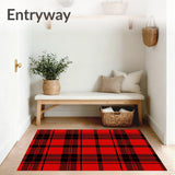 Yuletide Tartan Entryway Greeting Doormat(Red)