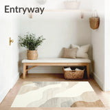 Abstract Cream Dreamscape Area Non Slip Floor(Beige)