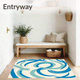 Elegant Curved Strokes Brushwork Artistic Expressive Decorative(Beige)