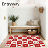 Nostalgic Wintertime Patchwork Decorative Centerpiece(Red)