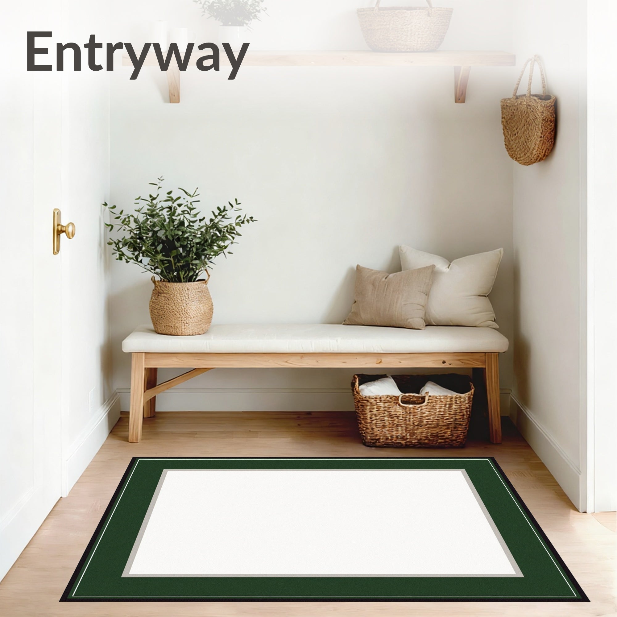 Classic Framed Symmetrical Decorative Corridor Pathway (White) - ODIKA