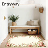 Floral Fusion Area Rustic Country Style Pink and Sage(Ivory)