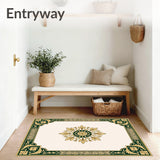 Luxurious Ivory Medallion with Ornate Floral Embellishments (Green)