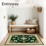 Heritage Damask Motif with Ornamental Arabesque Detailing(Green)