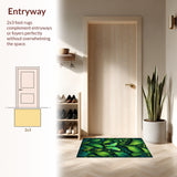 Ultra Soft Area Rug, Non Slip, Stain Resistant, Washable Area Rugs for Living Room, Bedroom, Modern Dark Green Insect Pattern Living Room Rug(Green)