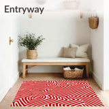 Whimsical Cane Swirls with Spiral Motifs and Festive Accents(Red)