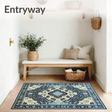 Ethereal Echoes Abstract Geometric Design in Navy Blue and Beige(Beige)