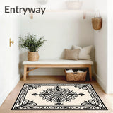 Elegant Scroll Medallion Decorative With Intricate Swirls(Black)