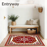 Classic Interlocking Festive Snow Medallion with Vintage Borders(Red)