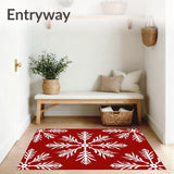 Festive Snowflake Winter Holiday Floor(Red)