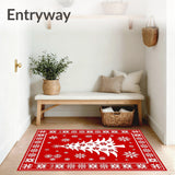 Yuletide Celebration Decorative Floor Covering(Red)