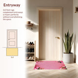 Ultra Soft Area Rug, Non Slip, Stain Resistant, Washable Area Rugs for Living Room, Bedroom, coquette floral aesthetic(Pink)