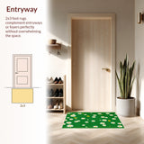Ultra Soft Area Rug, Non Slip, Stain Resistant, Washable Area Rugs for Living Room, Bedroom, 3D Daisy Moss Floral(Green)