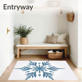Snowflake Medallion Christmas Indoor Floor Winter Wonderland(Blue)