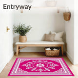 Cascading Petal Medallion with Ornate Botanical Borders (Pink) - ODIKA