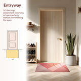 Ultra Soft Area Rug, Non Slip, Stain Resistant, Washable Area Rugs for Living Room, Bedroom, Modern Geometric 3D Texture(Pink)
