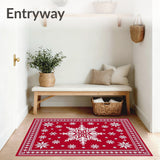 Festive Snowflake Holiday Accent with Intricate Winter Motifs(Red)