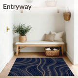 Rhythmic Wave Lattice Dynamic Modern Minimalist Decorative Symphony(Navy)
