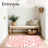 Chevron Wave Abstract Contemporary Floor Design(Pink)
