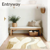 Contemporary Area Beige Non Slip Low Pile(Beige)