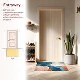 Peach Whisper Abstract Accent Floor(Blue)