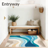 Coastal Breeze Oval Braided Nautical Inspired Home(Blue)