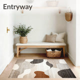 Earthy Harmony Area Serene Beige & Brown Hall Runner(Beige)