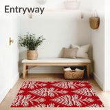 Festive Evergreen Pathway Decoration With Elegant Holiday Motif(Red)
