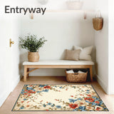 Blossom Cascade with Artistic Petal Swirls and Dynamic Modern Floral(Beige)