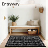 Floral Lattice with Ornate Blossom Overlays(Black)