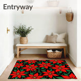 Poinsettia Bloom Tapestry with Layered Petal Botanical Elegance(Red)