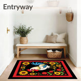 Countryside Barnyard Rooster Sunflower Artistic(Red)