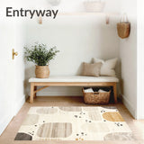 Abstract Antelope Print Beige Area Modern Animal Design(Beige)