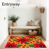 Poinsettia Blossom Mosaic with Holly Leaf Detailing Christmas(Orange)