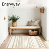 Contemporary Stripe Design with Subtle Textured Look(Beige)