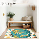 Cartoon Animals and Geographic Icons Round(Blue)