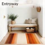 Amber Horizon with Faded Gradient Stripes in Burnt Orange and Brown(Beige)