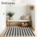 Countryside Harvest Gingham Patterned Welcoming Doorstep(Black)